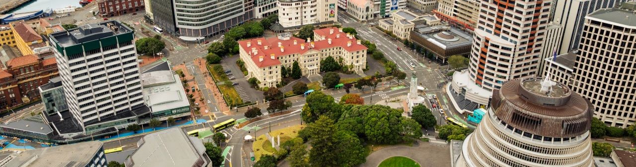 Aerial photo of Pipitea campus