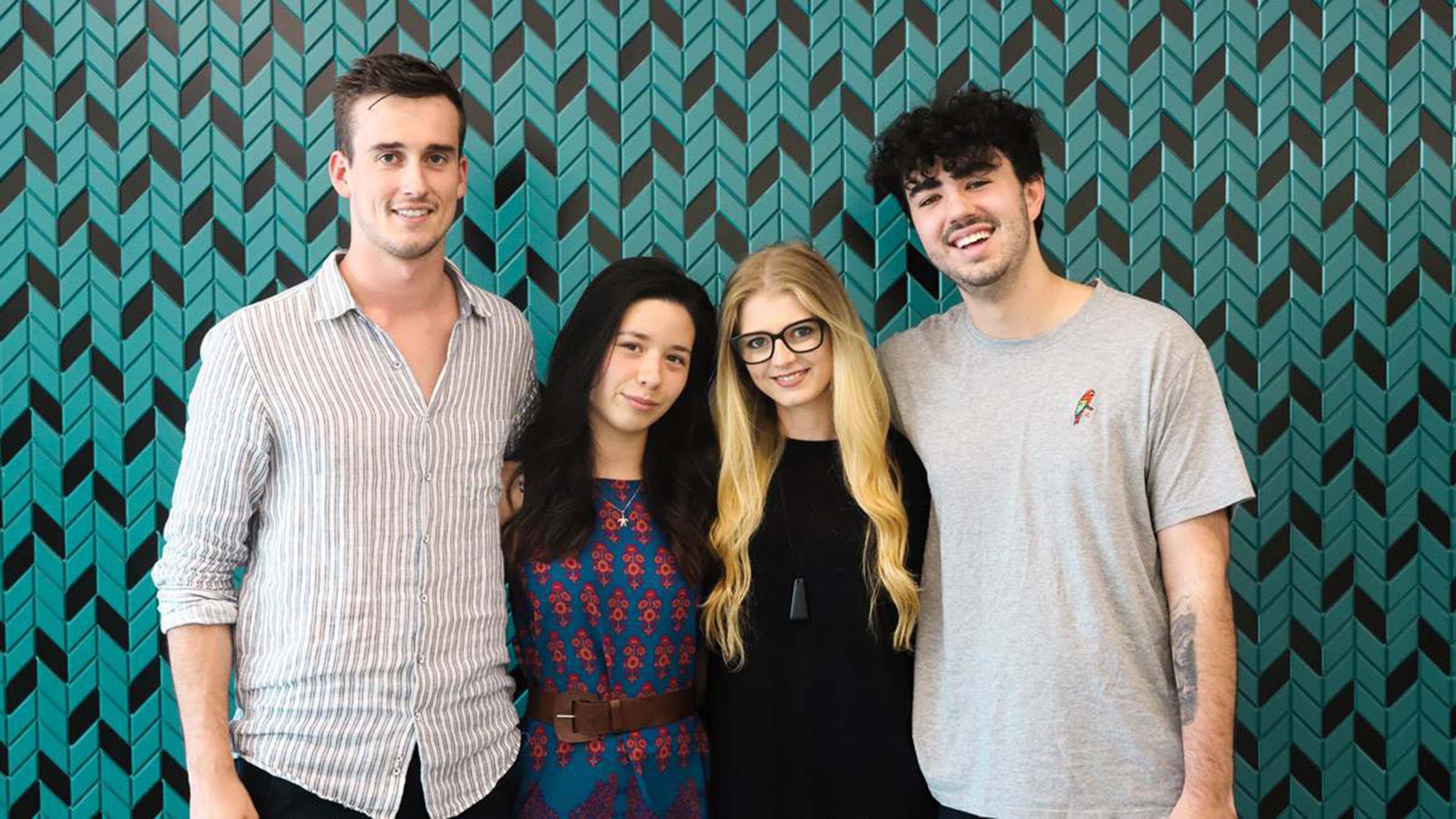 Finn Carroll Venture Up group shot Sam Copp, Mikayla Stokes, Ana Warnock and Finn Carroll from Venture Up team Lavender