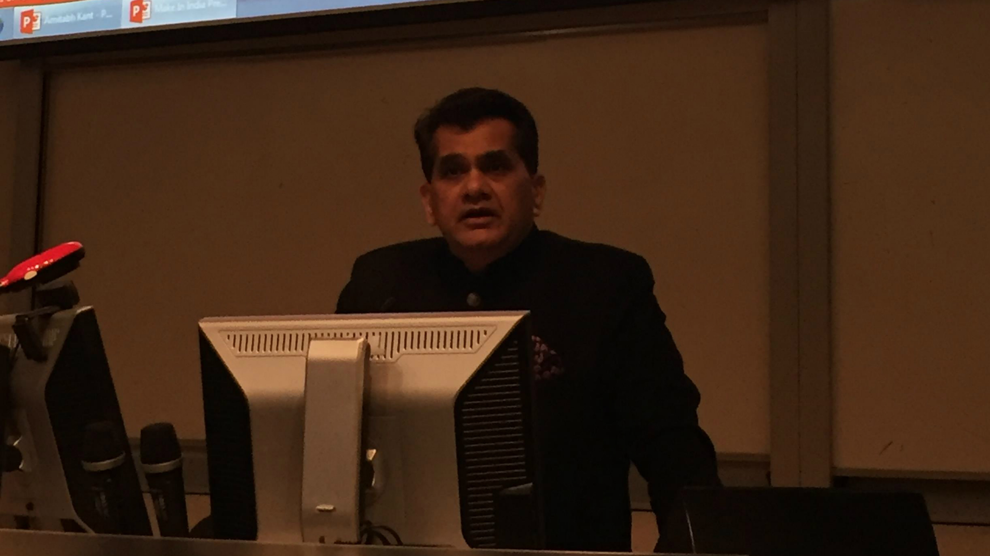 Mr Amitabh Kant at Victoria University on 2 May 2017 Photo of Amitabh Kant during his lecture at Victoria University
