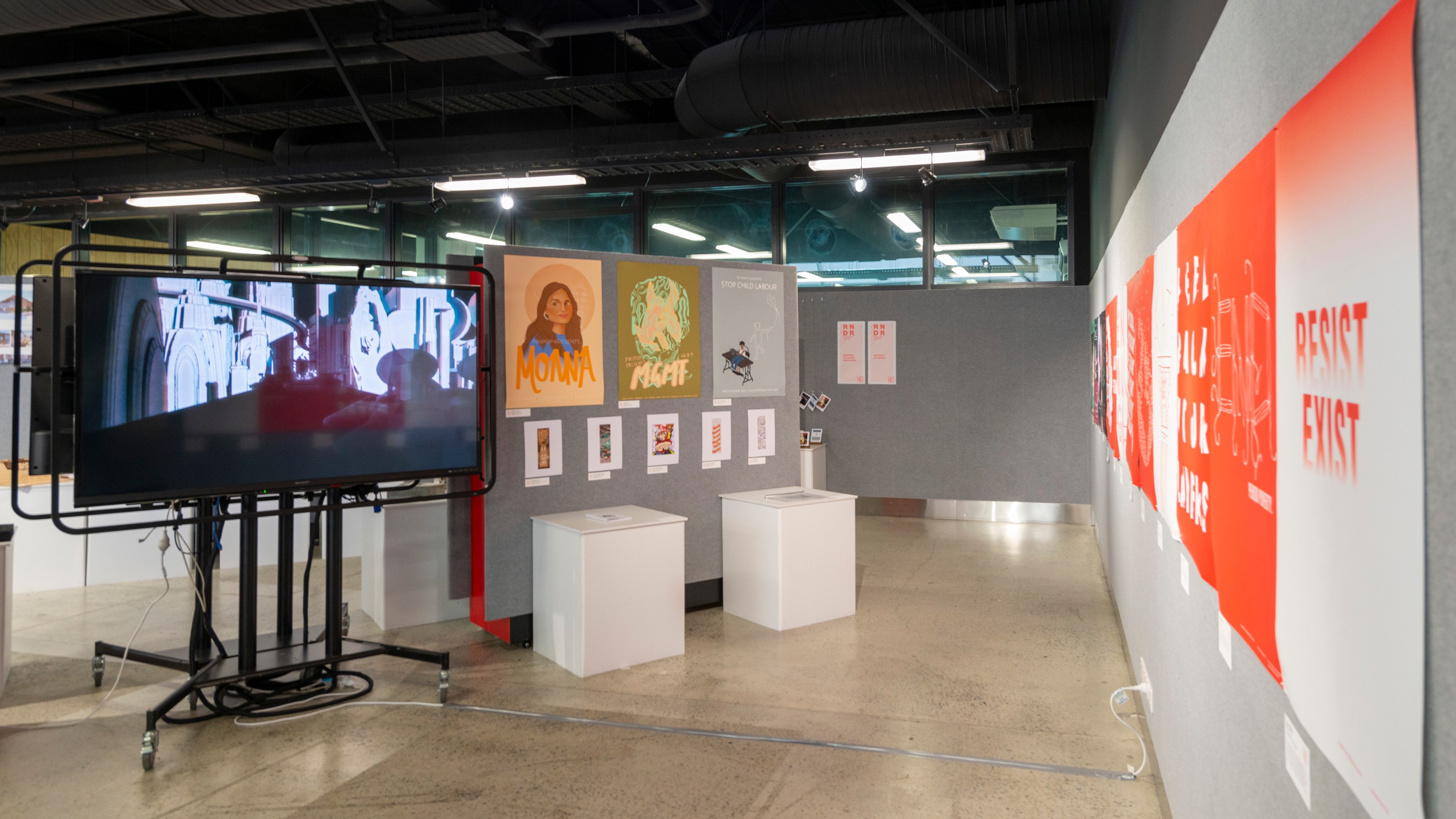 RNDR19 end of year exhibition communication design student work