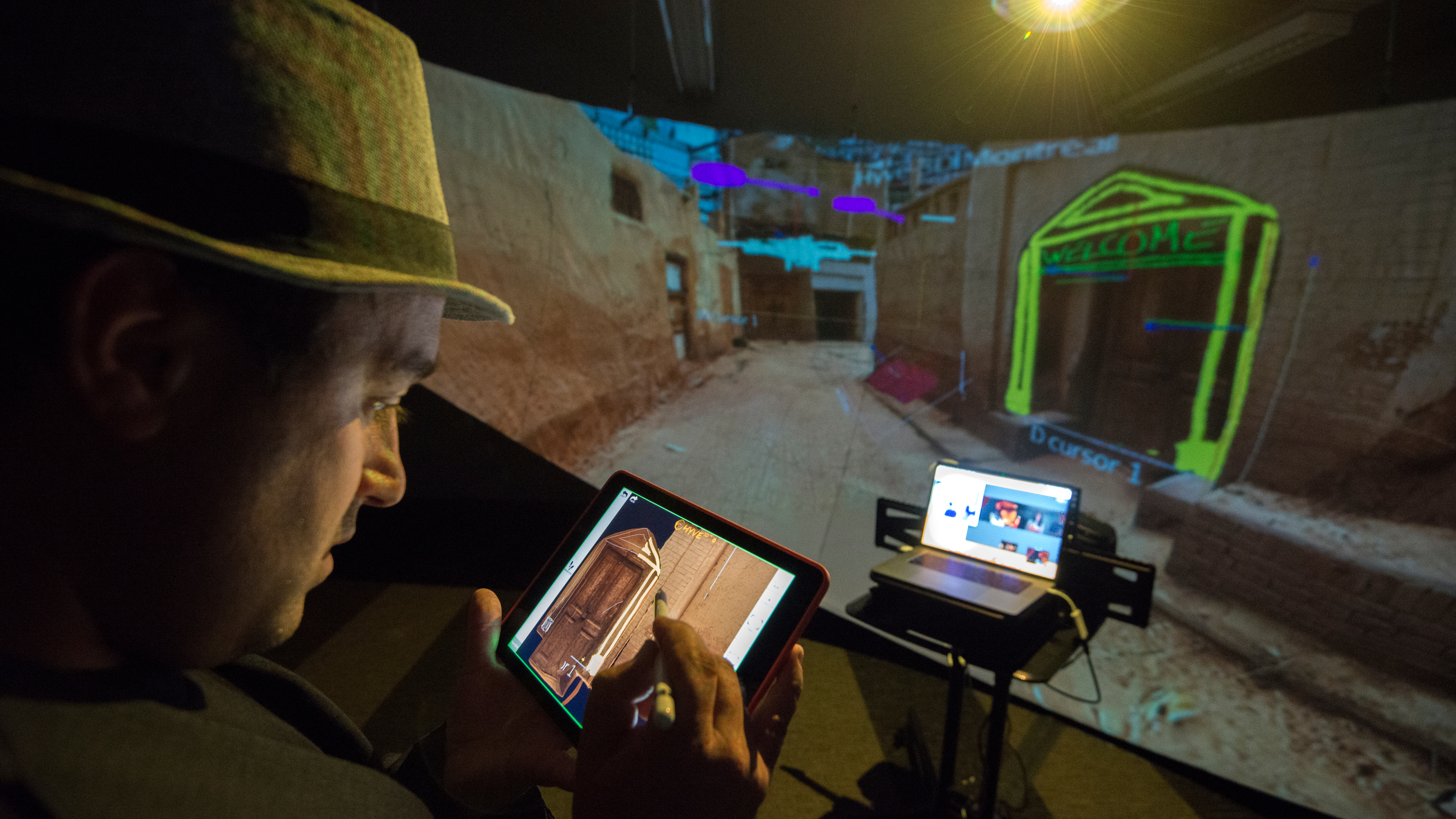 Researcher using the Virtual Architecture Simulation Environment lab