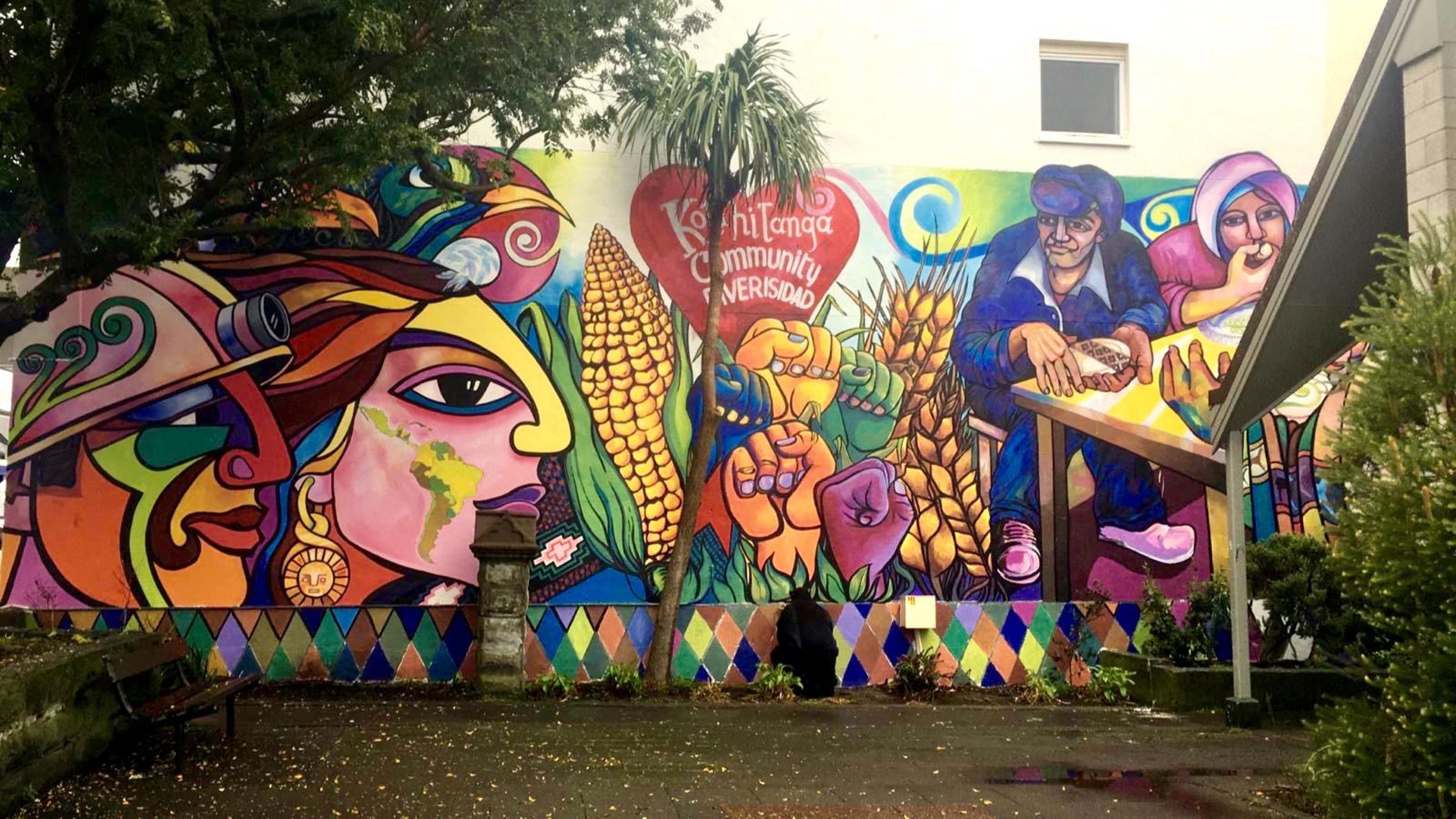Mural with the words 