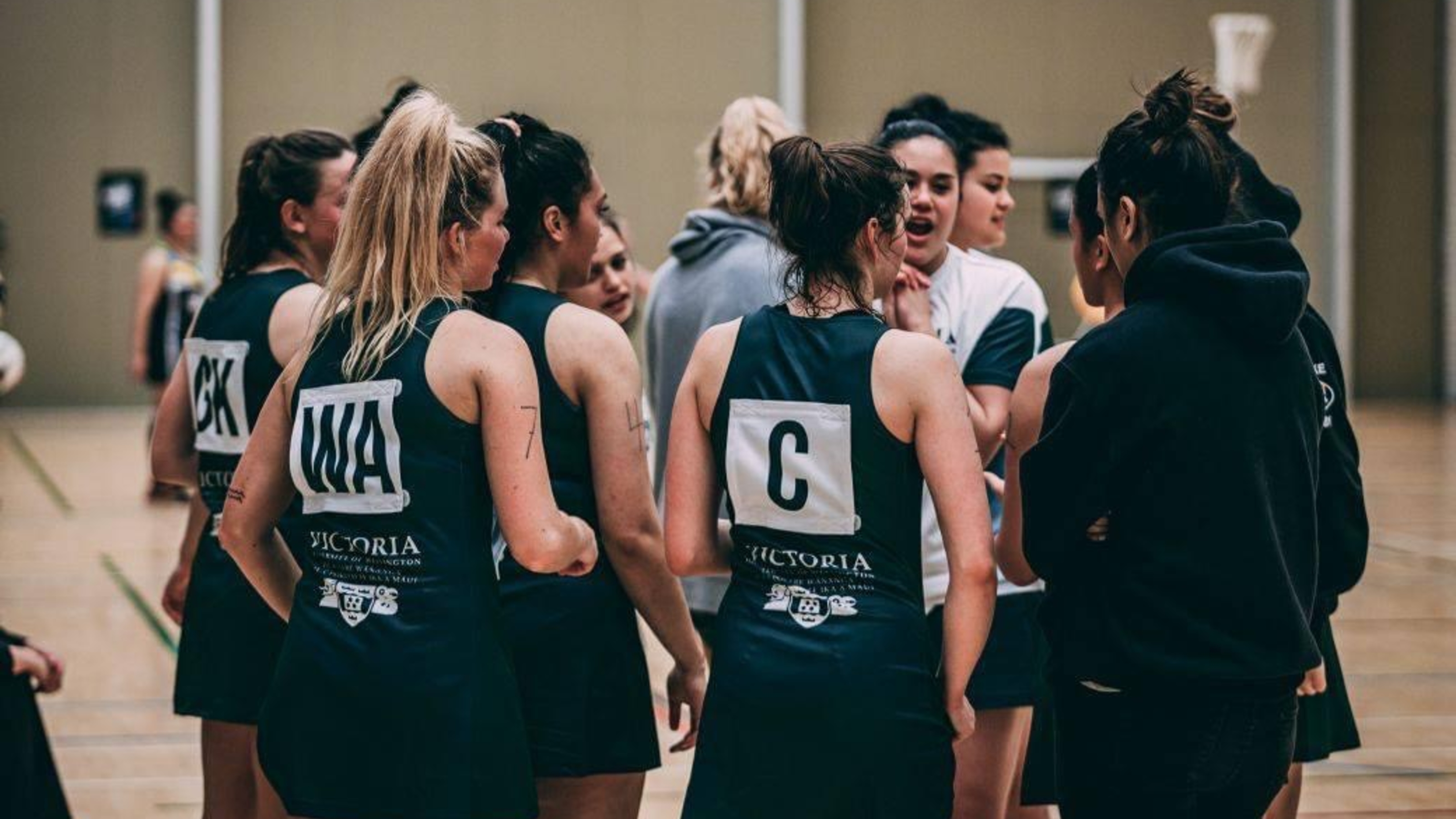 Team huddle.