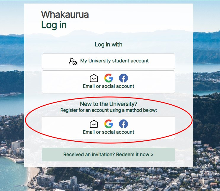 Screenshot from Puaha student portal with the sign up button circled in red