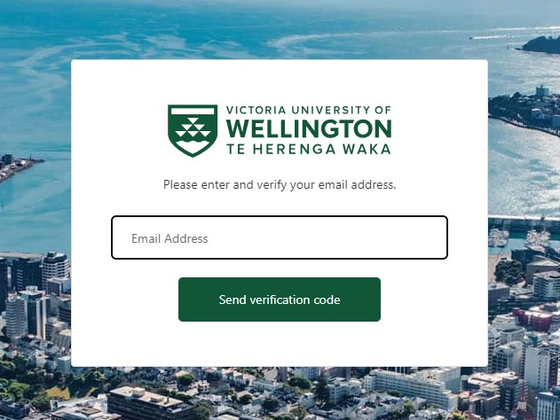 Screenshot from Puaha student portal sign up process showing an field for entering your email address.