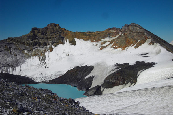 Crater basin glacier and Crater Lake, Mt Ruapehu c. Shaun Eaves 2012