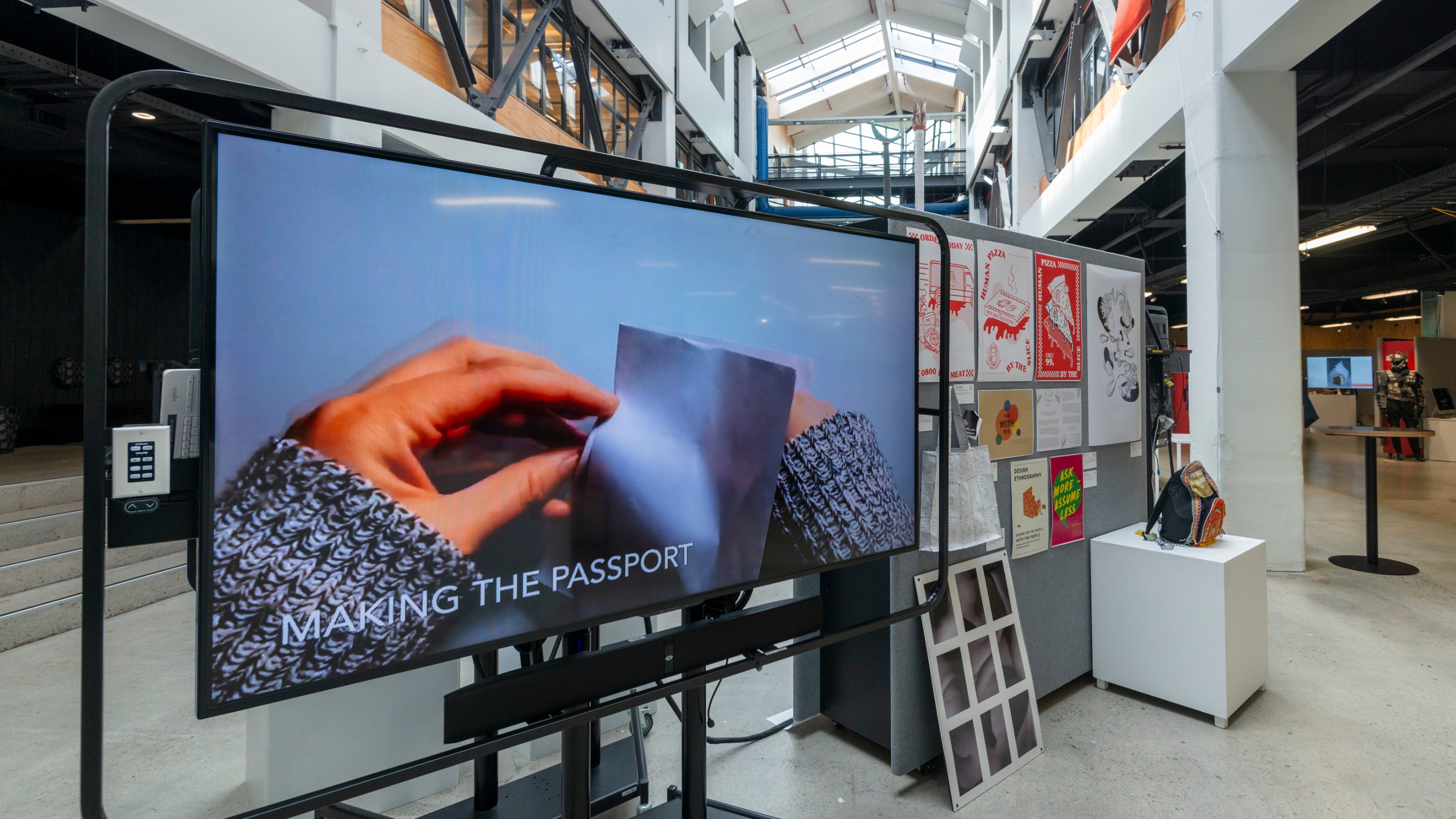 RNDR19 end of year exhibition in atrium Te Aro campus