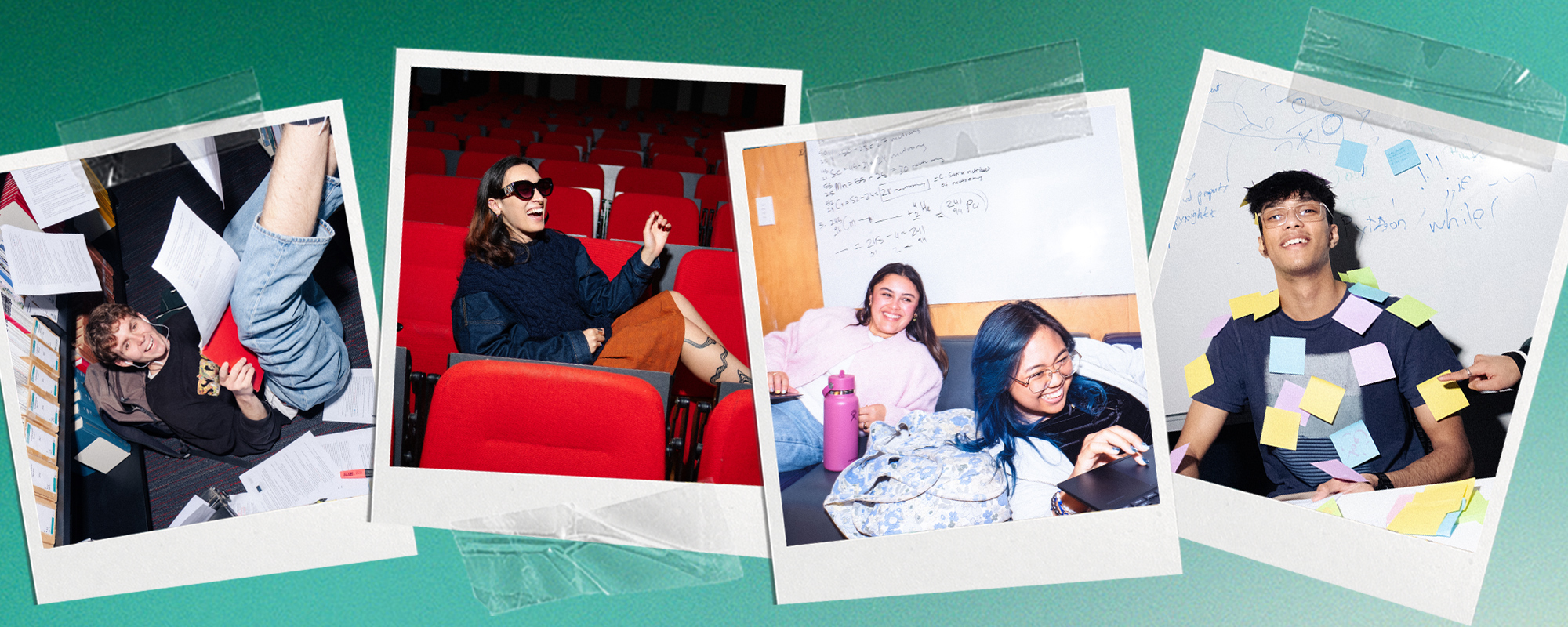 polaroids of students having fun