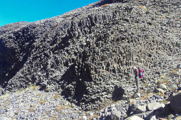 Columner-jointed, ice-contact lava, Mt Ruapehu c. Shaun Eaves 2012