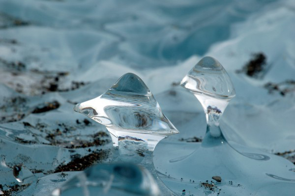 Wind sculpted ice pinnacles Trough Lake, Royal Society Range c. Nick Golledge 2012-2013