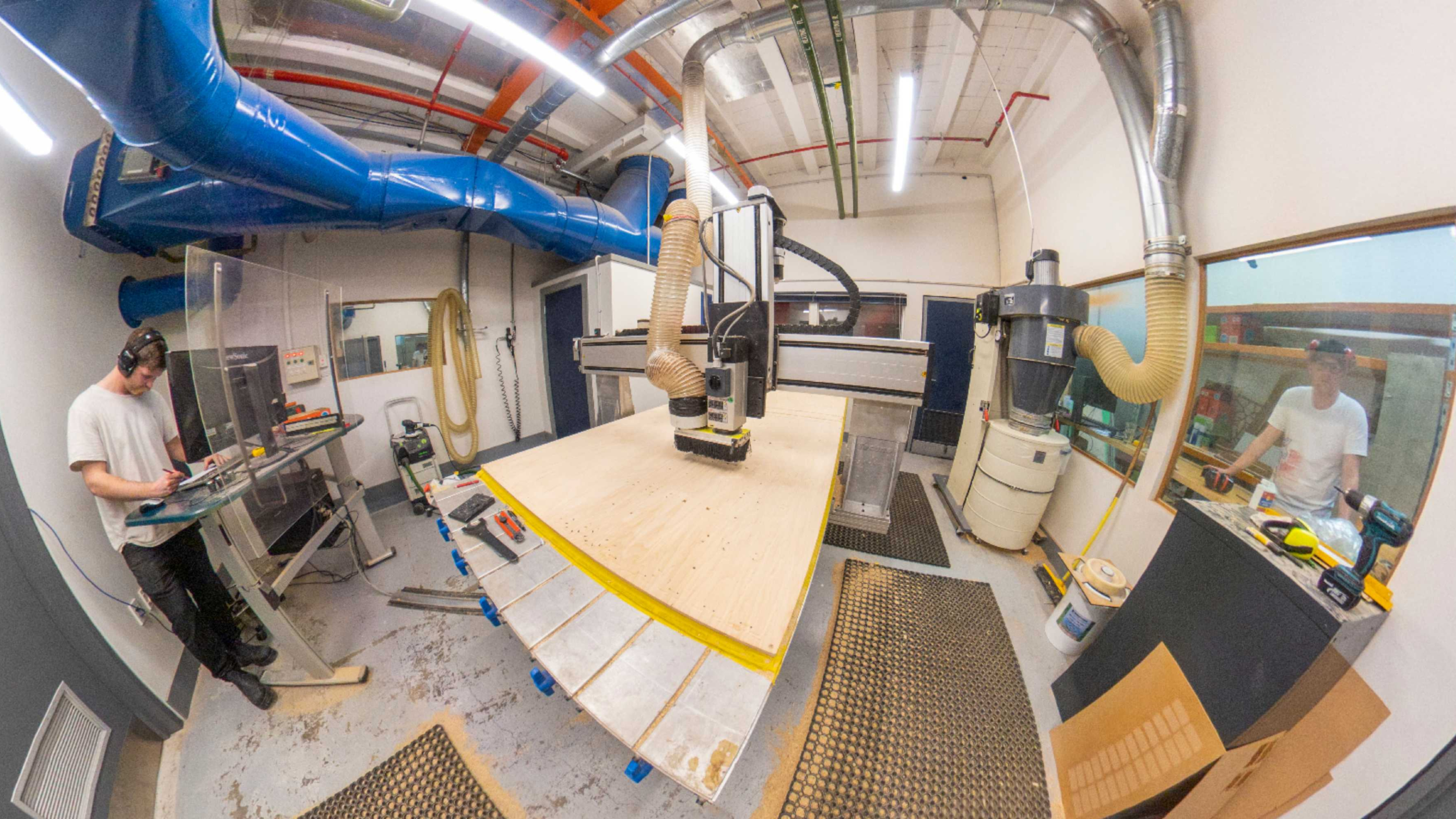 Flatbed CNC router room