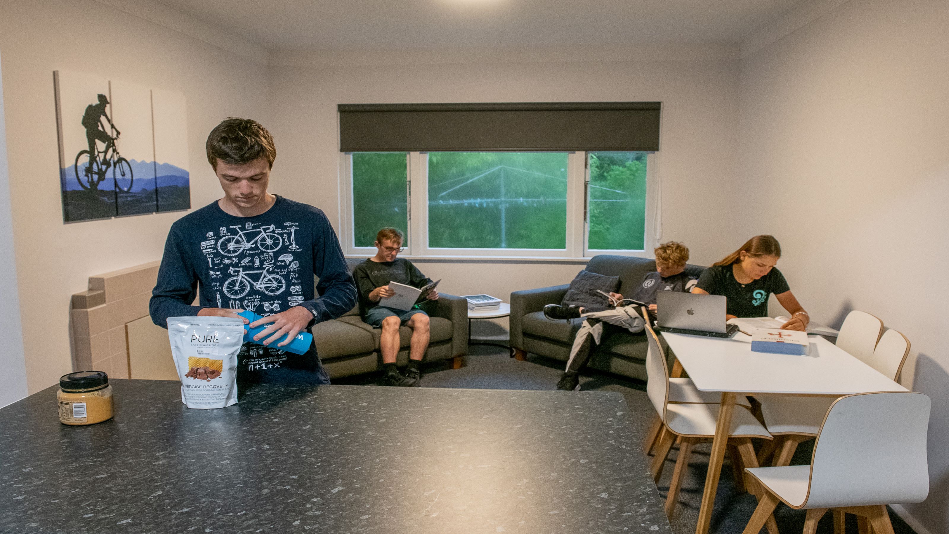 Students in the Helen Lowry hall