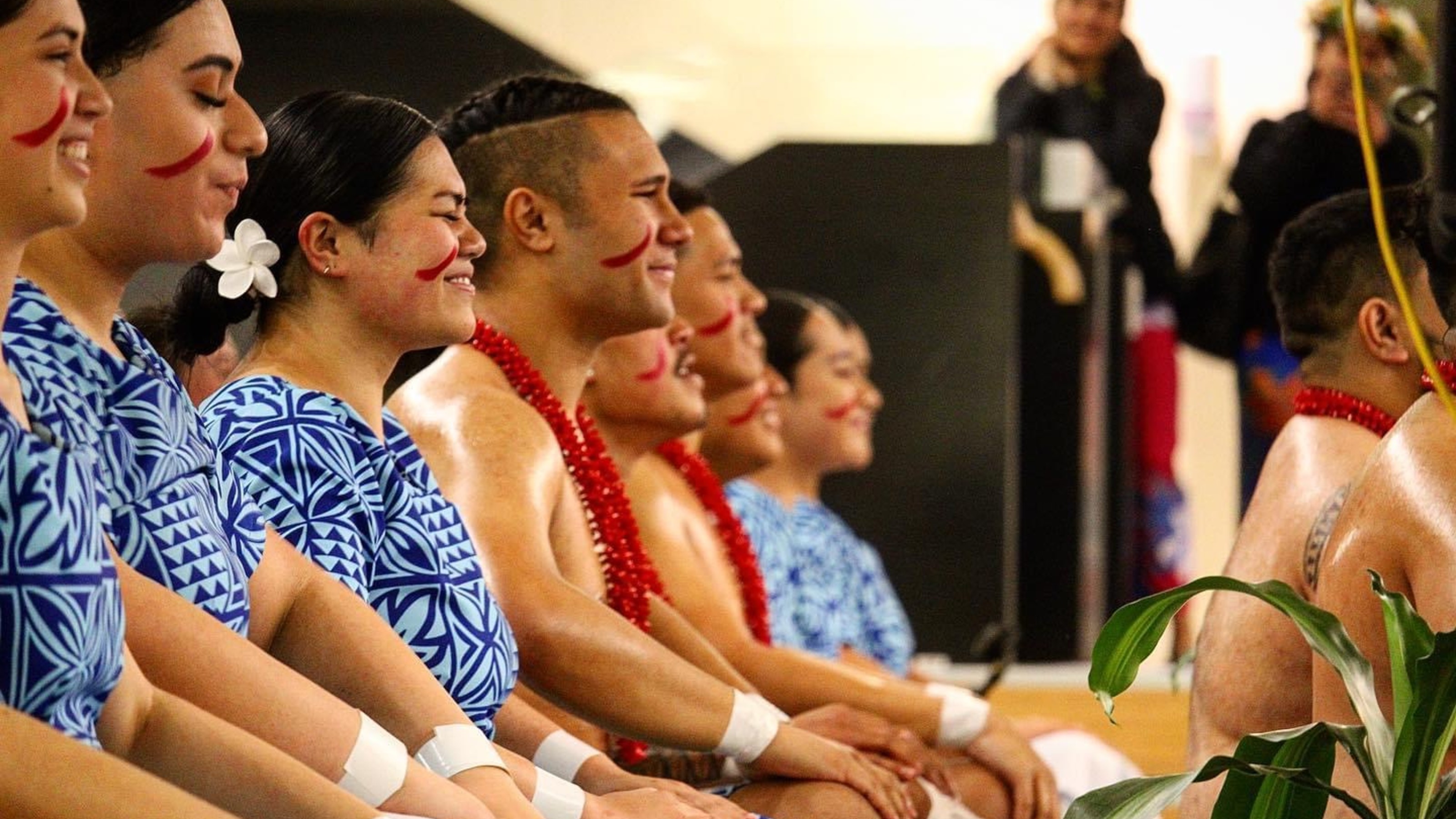 Pasifika students sitting together.
