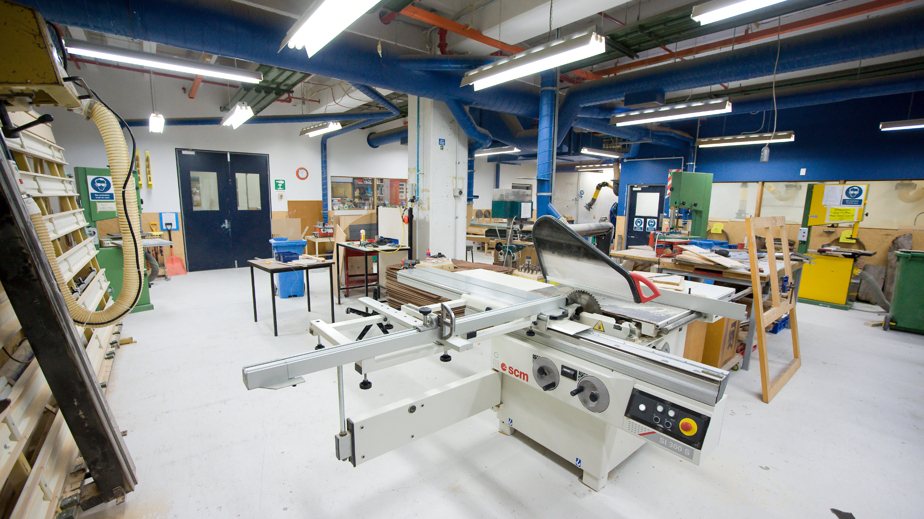 Woodwork machinery in workshop
