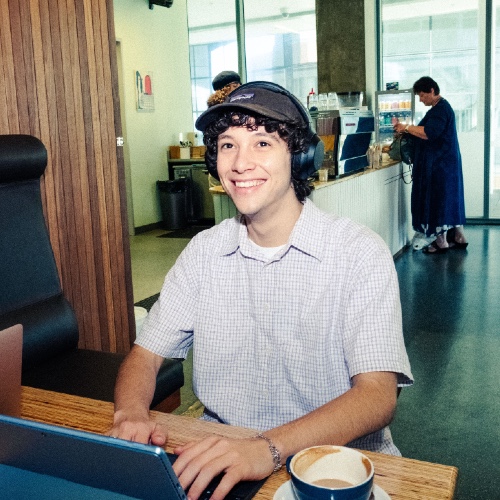 Close of up a smiling male student