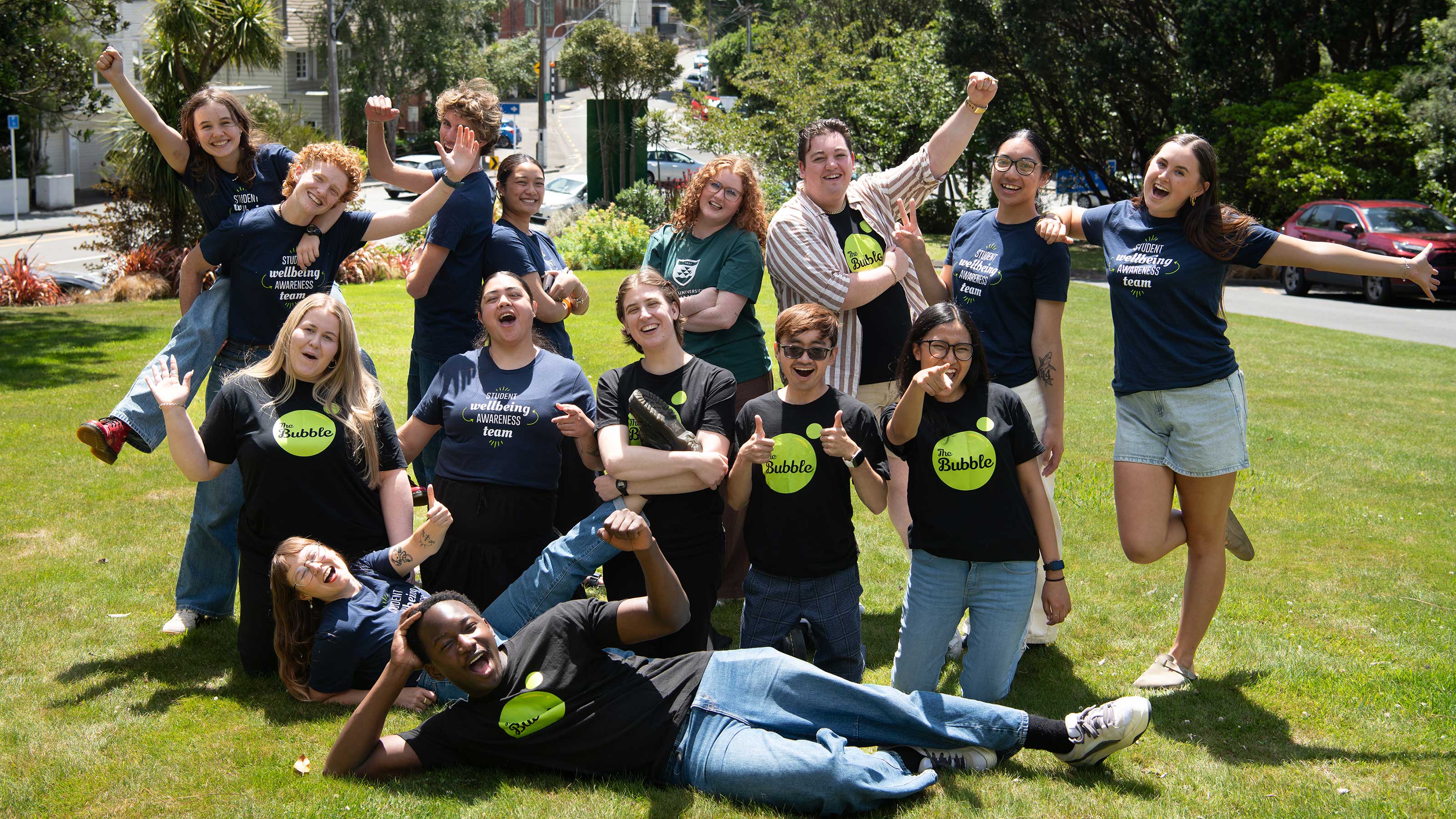 2026 Student Wellbeing Facilitators on the Hunter lawn