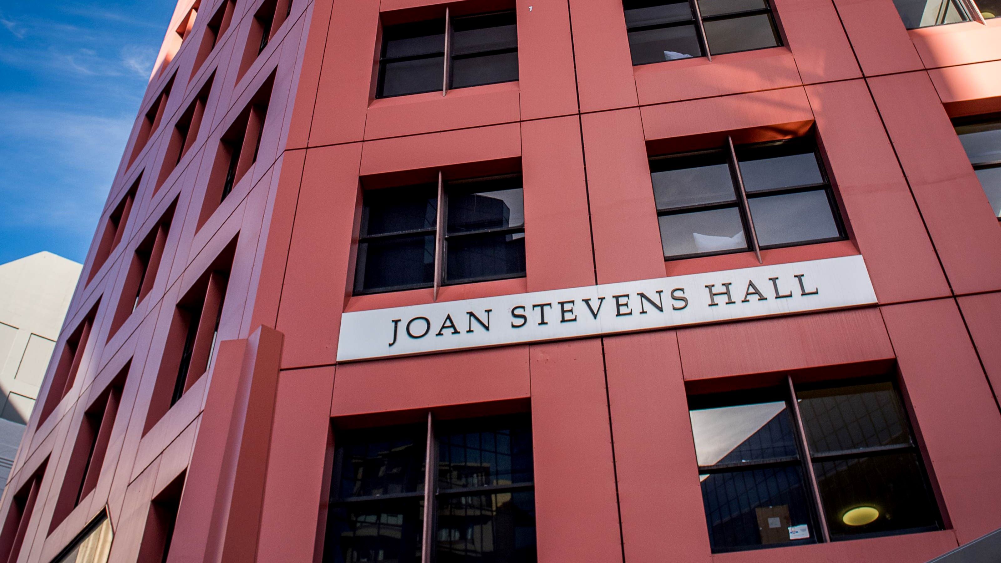 Joan Stevens Hall building exterior.
