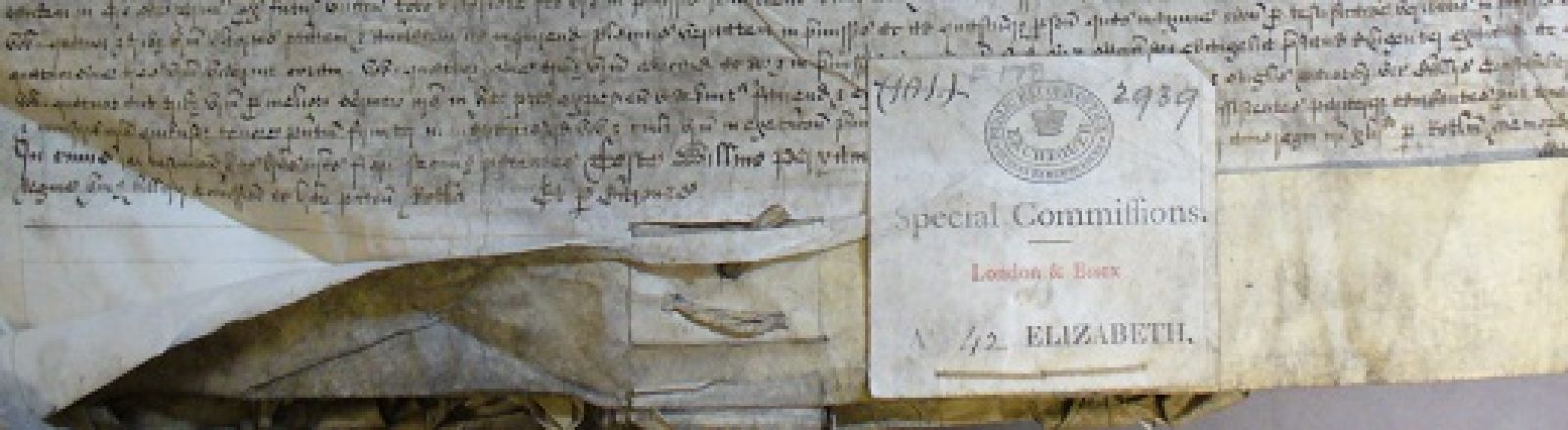 A close up image of an Elizabethan manuscript.