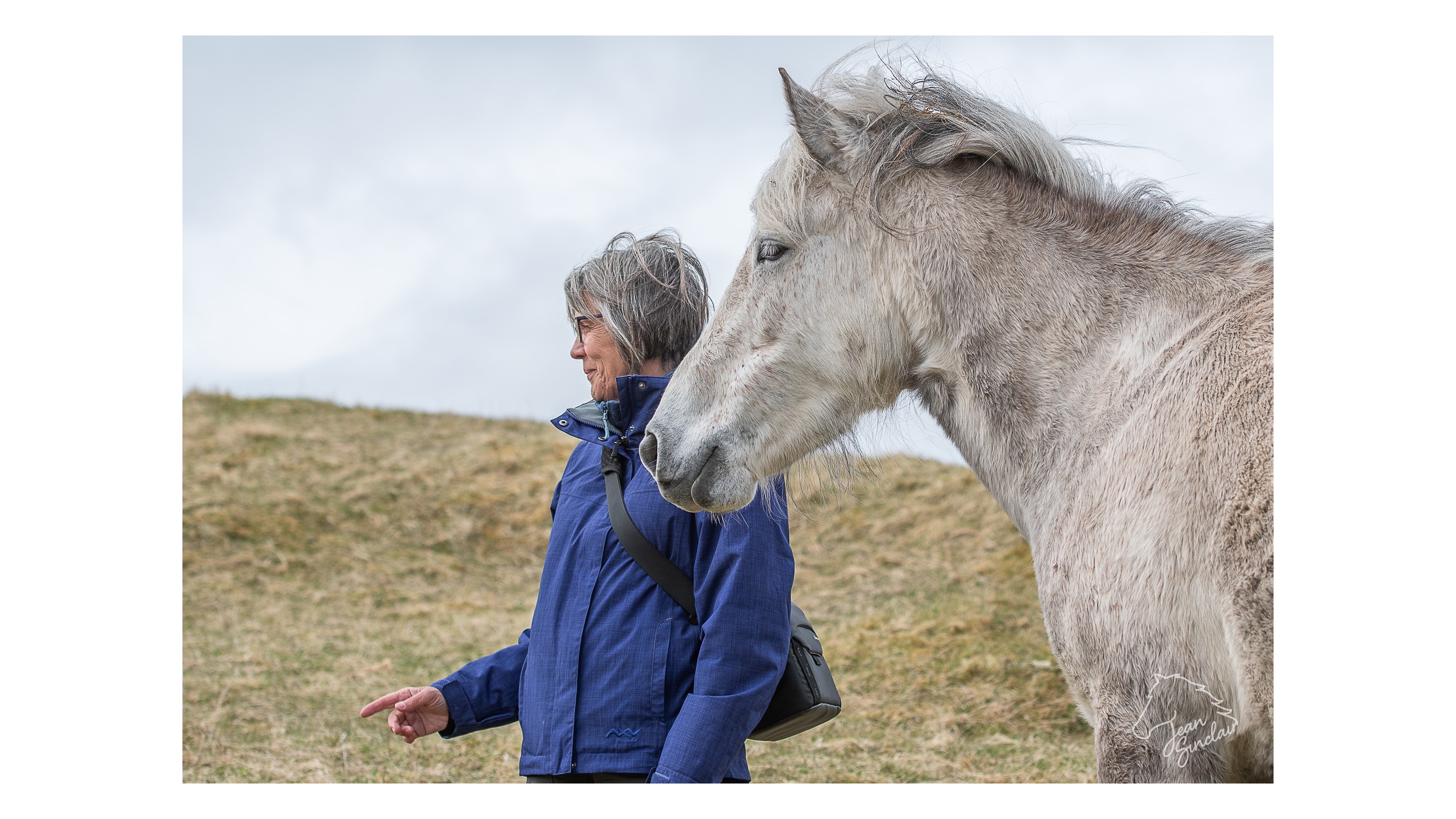 Abby Letteri with Eriskay pony, Outer Hebrides, Scotland