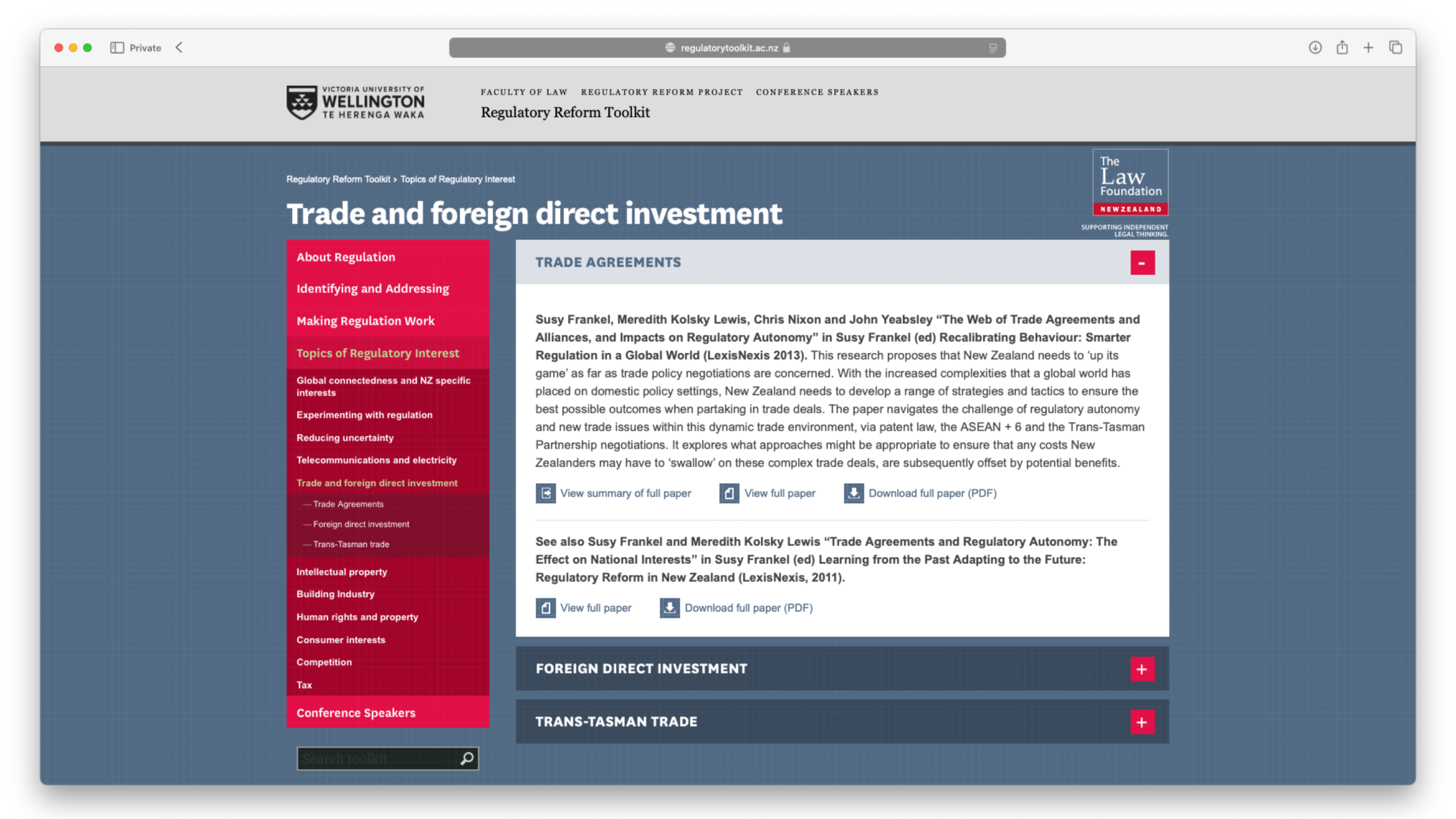 regulatory-reform-toolkit-outline.png Regulatory reform toolkit focused on international trade section.
