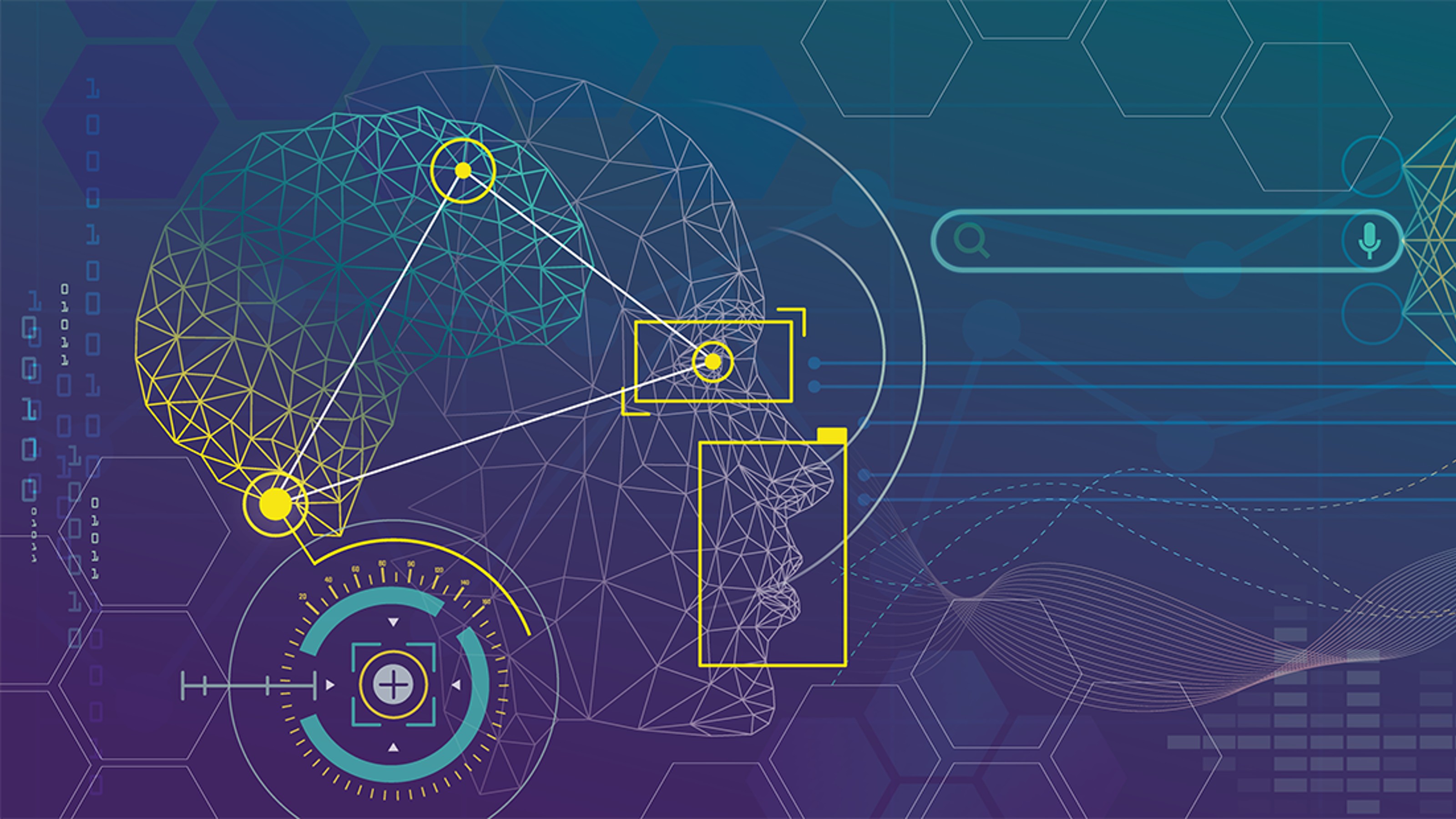 Colourful diagrams on a black background