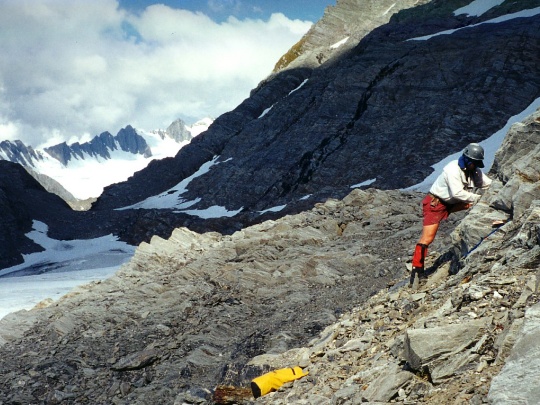 Brad on a mountain doing research.