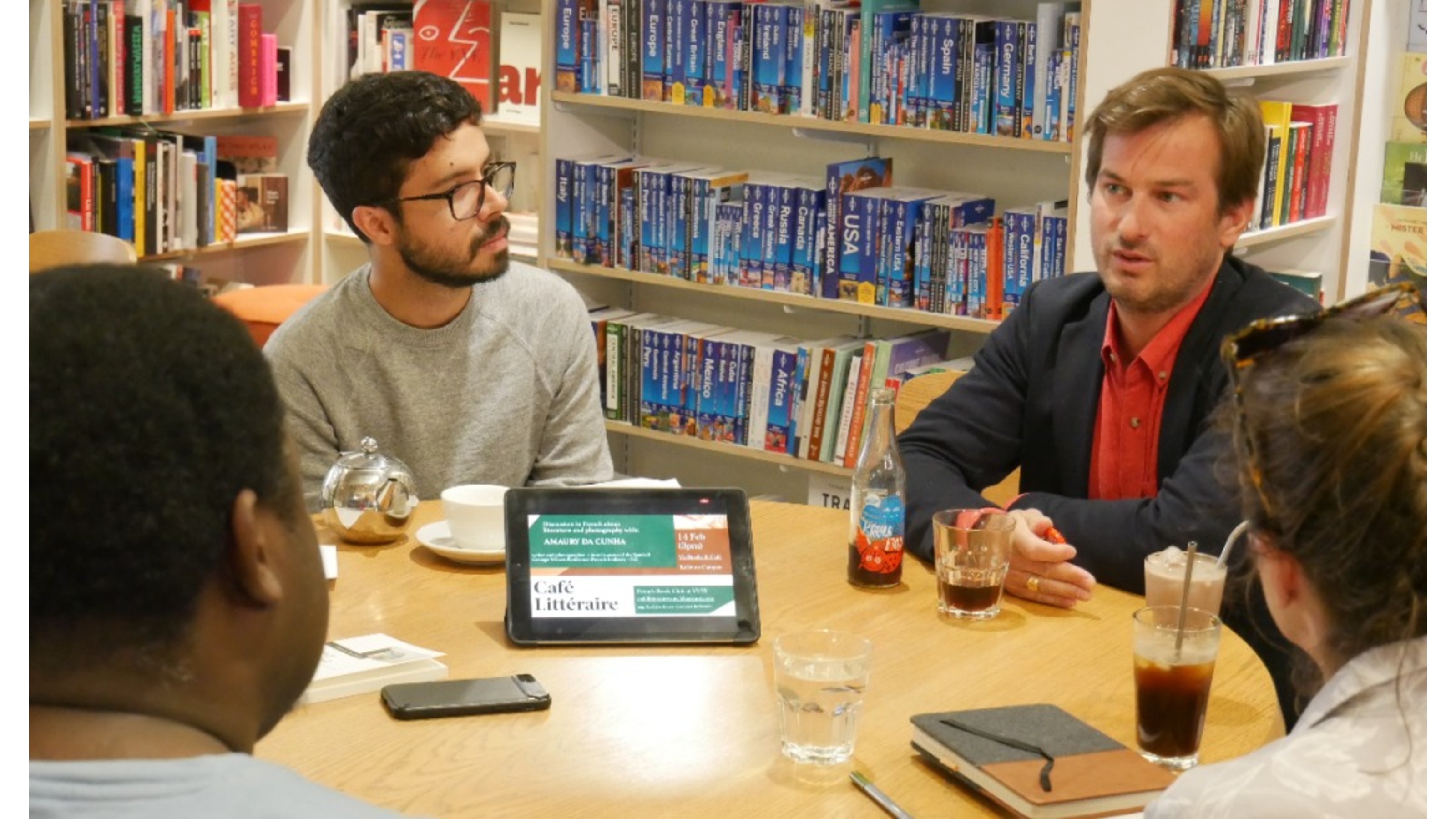 Yuri Cerqueira dos Anjos and Amaury da Cunha at Cafe Litteraire session at Vic Books and Cafe