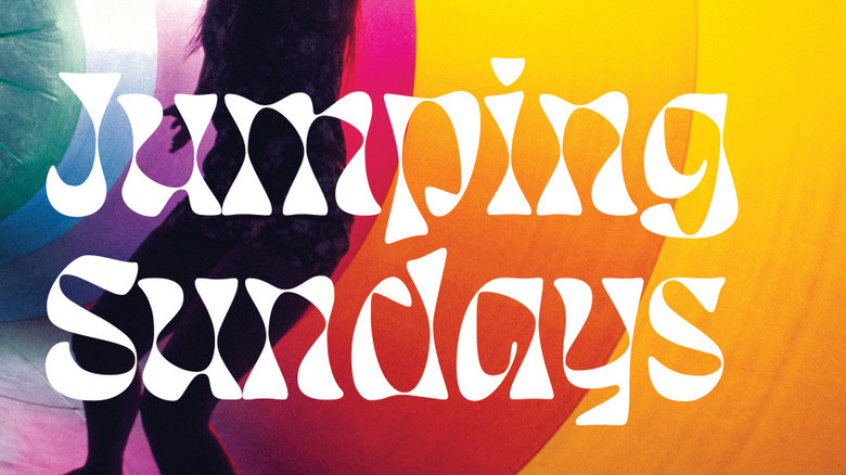 Close up of words "Jumping Sundays" on book published by Nick Bollinger.